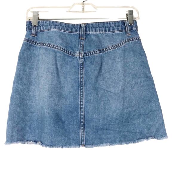 Urban Outfitters Denim Raw Hem Button Down Skirt - Picture 4 of 4